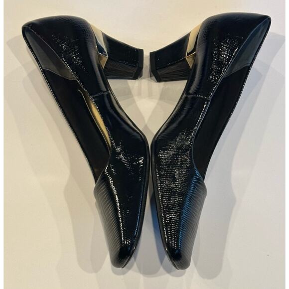 J.Renee Mary-LPBLK Mary Lizard Print Women's 7.5M Square Toe 2.5” Heels Black - Picture 2 of 12